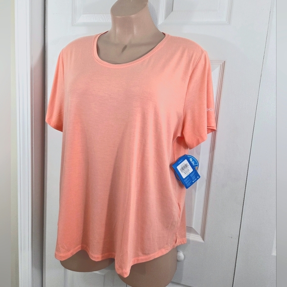 Columbia Slack Water Knit Tee II Peach UPF 50 PFG Short Sleeve Sz 2X NWT - Picture 3 of 14